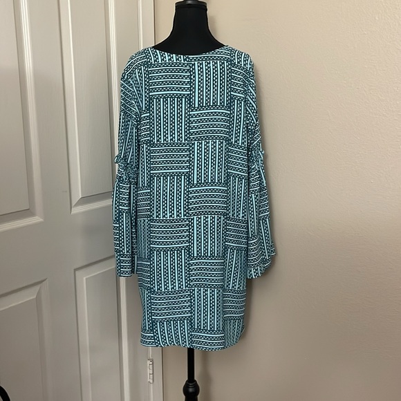 NWOT Manaola Dress Aqua and Gray S - Picture 2 of 10
